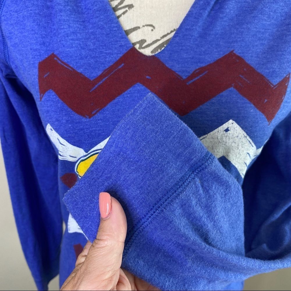 ADIDAS Kansas KU Jayhawks hooded shirt S - Picture 5 of 7